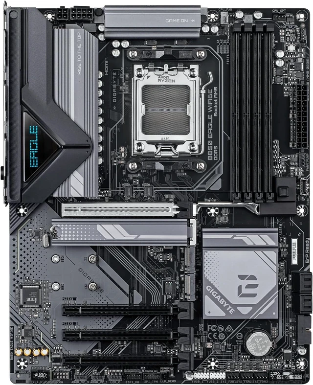 Alt view image 6 of 7 - B850 Eagle WIFI6E AM5 ATX Motherboard, Support Ryzen 9000/8000/7000 Series, DDR5, 8+2+2 Power Phase, 3X M.2, PCIe 5.0, USB-C, WIFI6E, GbE LAN, EZ-Latch, 5-Year Warranty