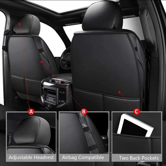 Alt view image 3 of 7 - Ram Seat Covers Full Set Leather for 2009-2026 RAM 1500/2500/3500