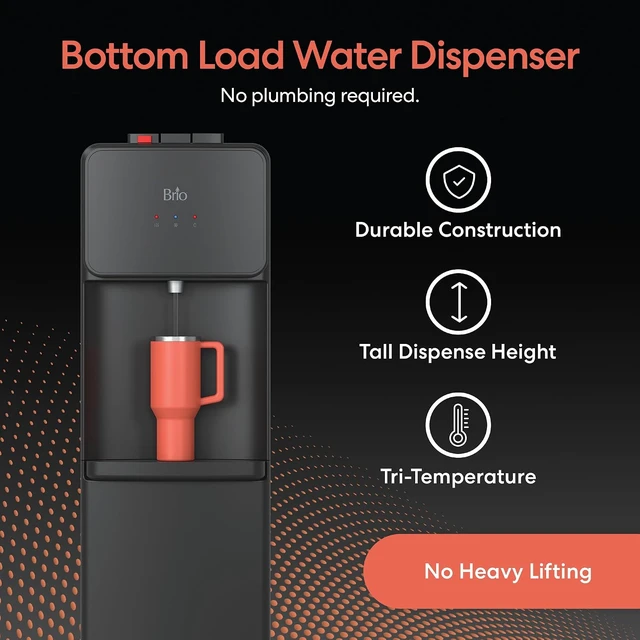 Alt view image 2 of 7 - 130 Series Bottom Load Water Cooler Dispenser, 5 Gallon Bottles, Black