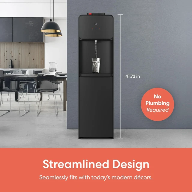 Alt view image 5 of 7 - 130 Series Bottom Load Water Cooler Dispenser, 5 Gallon Bottles, Black