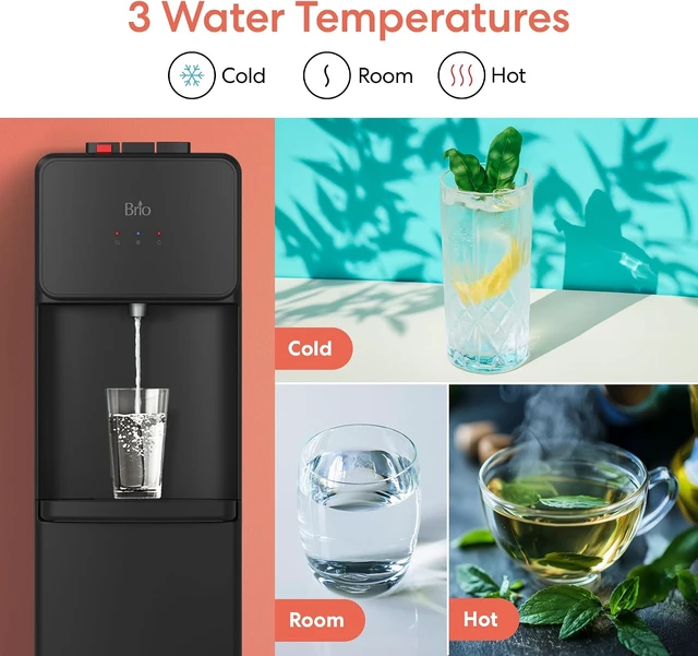 Alt view image 6 of 7 - 130 Series Bottom Load Water Cooler Dispenser, 5 Gallon Bottles, Black