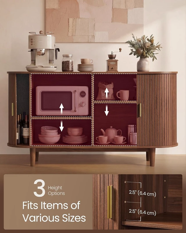 Alt view image 4 of 7 - Storage Cabinet, Sideboard with Adjustable Shelves