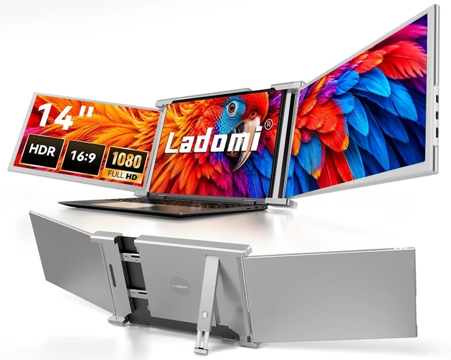 Main image of Laptop Screen Extender, 14" Triple Screen Laptop Monitor Extender