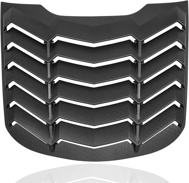 Alt view image 2 of 4 - 2015-2023 Rear+Side Window Louvers Windshield Sun Shade Cover Lambo Style Matte Black Compatible with Ford Mustang 2015 2016 2017 2018 2019 2020 2021 2022 2023 Complete Set