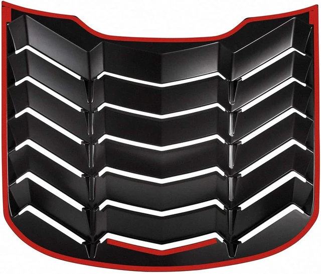 Alt view image 3 of 4 - 2015-2023 Rear+Side Window Louvers Windshield Sun Shade Cover Lambo Style Matte Black Compatible with Ford Mustang 2015 2016 2017 2018 2019 2020 2021 2022 2023 Complete Set