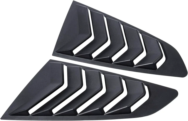 Alt view image 4 of 4 - 2015-2023 Rear+Side Window Louvers Windshield Sun Shade Cover Lambo Style Matte Black Compatible with Ford Mustang 2015 2016 2017 2018 2019 2020 2021 2022 2023 Complete Set