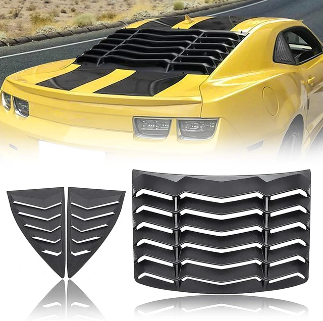 Main image of Window Louvers 2010-2015 Rear+Side Set Sun Shade Windshield Cover Matte Black Compatible with Chevrolet Chevy Camaro 2010 2011 2012 2013 2014 2015