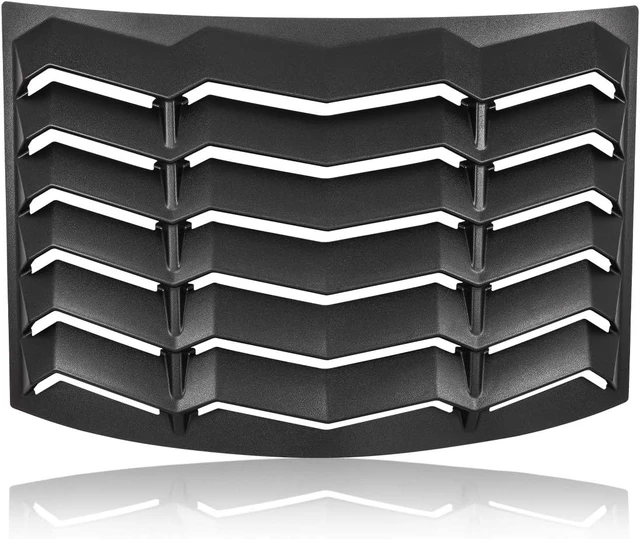 Alt view image 2 of 7 - Window Louvers 2010-2015 Rear+Side Set Sun Shade Windshield Cover Matte Black Compatible with Chevrolet Chevy Camaro 2010 2011 2012 2013 2014 2015