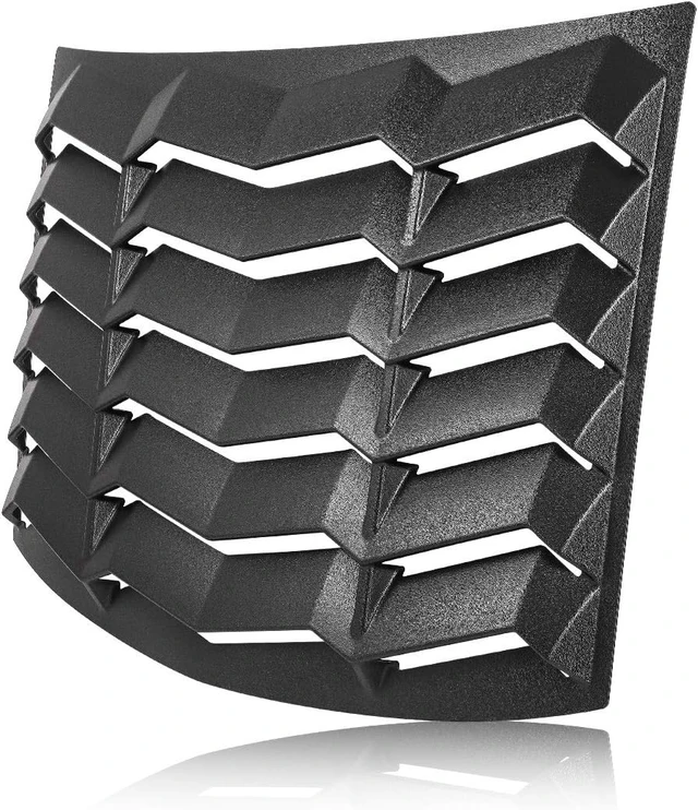 Alt view image 4 of 7 - Window Louvers 2010-2015 Rear+Side Set Sun Shade Windshield Cover Matte Black Compatible with Chevrolet Chevy Camaro 2010 2011 2012 2013 2014 2015
