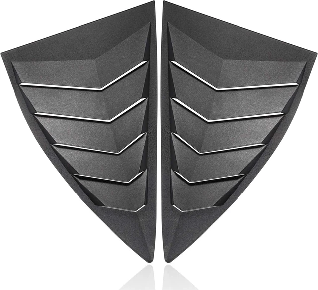 Alt view image 6 of 7 - Window Louvers 2010-2015 Rear+Side Set Sun Shade Windshield Cover Matte Black Compatible with Chevrolet Chevy Camaro 2010 2011 2012 2013 2014 2015