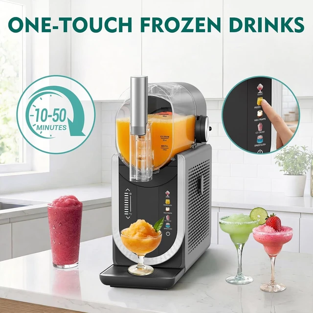 Alt view image 3 of 7 - Slushie Machine, Frozen Drink Maker for Home & Party 90oz Gray
