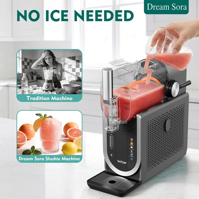 Alt view image 4 of 7 - Slushie Machine, Frozen Drink Maker for Home & Party 90oz Gray