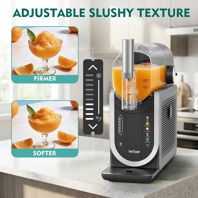Alt view image 6 of 7 - Slushie Machine, Frozen Drink Maker for Home & Party 90oz Gray