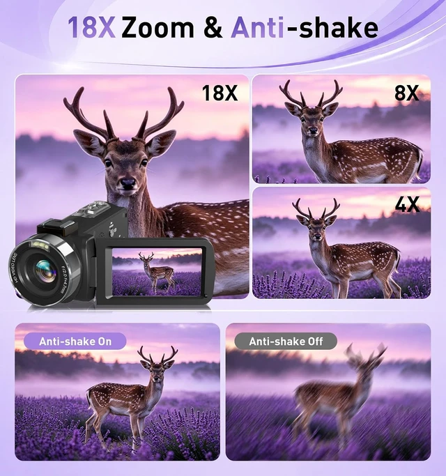 Alt view image 6 of 7 - 8K Video Camera Camcorder, 80MP AutoFocus WiFi Vlogging Camera for YouTube