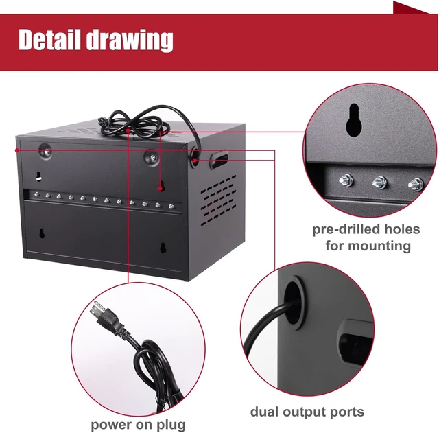Alt view image 7 of 7 - 12-Bay Charging Cart for Chromebook/Tablet, Red + Black