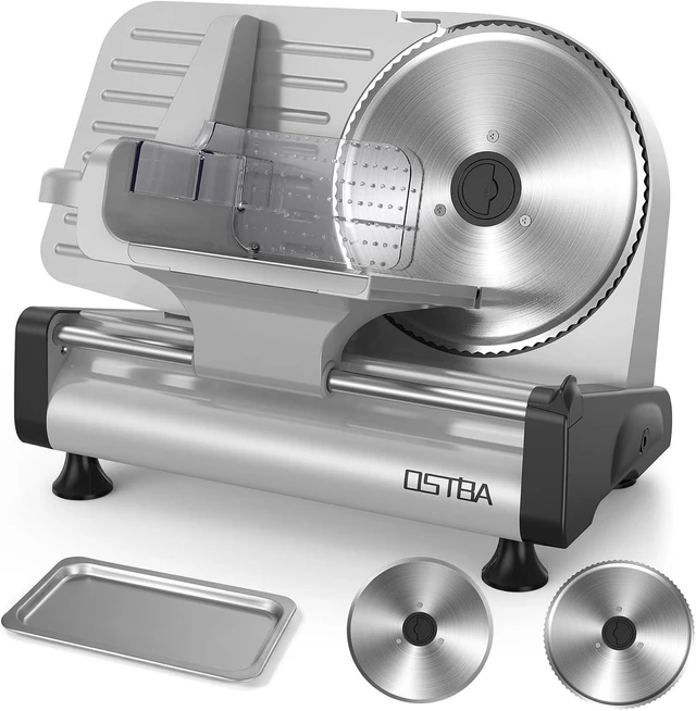 Main image of Meat Slicer, Two 8.7 Stainless Steel Blades, 200W DC Motor