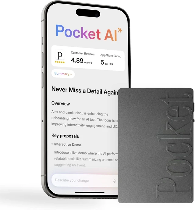 Main image of AI Voice Recorder, Auto Transcription, AI Note Taker, Space Grey