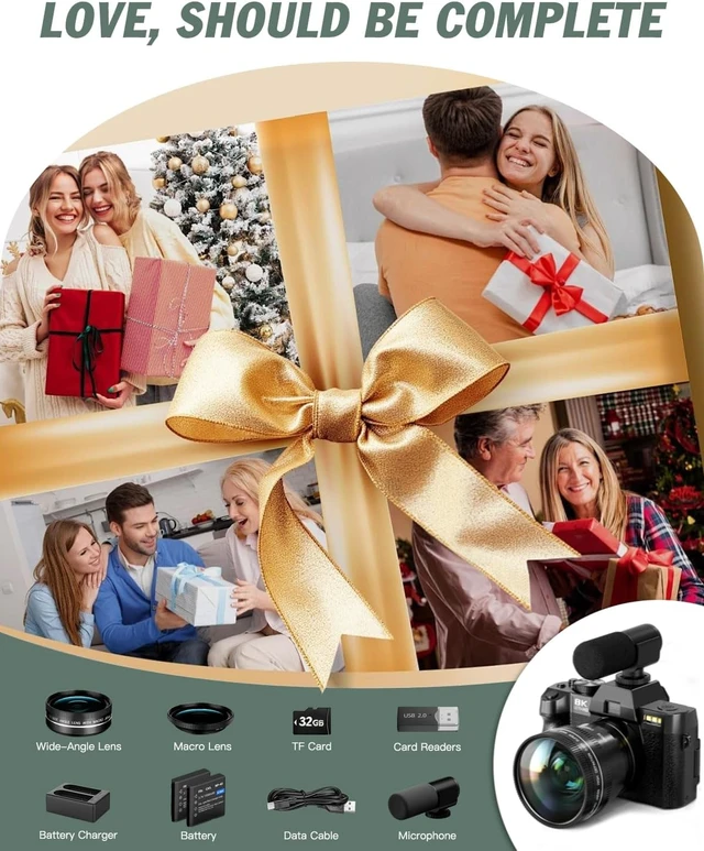 Alt view image 7 of 7 - 8K 64MP Digital Cameras for Photography,16X Zoom and Microphone