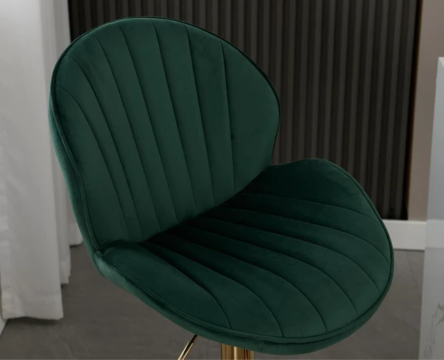 Alt view image 7 of 7 - Velvet Swivel Bar Stools Set of 2 Modern Counter Height Barstools with Back and Gold Base Adjustable Bar Chairs Comfortable Upholstered Kitchen Island Stools for Home Bar/Pub, Green
