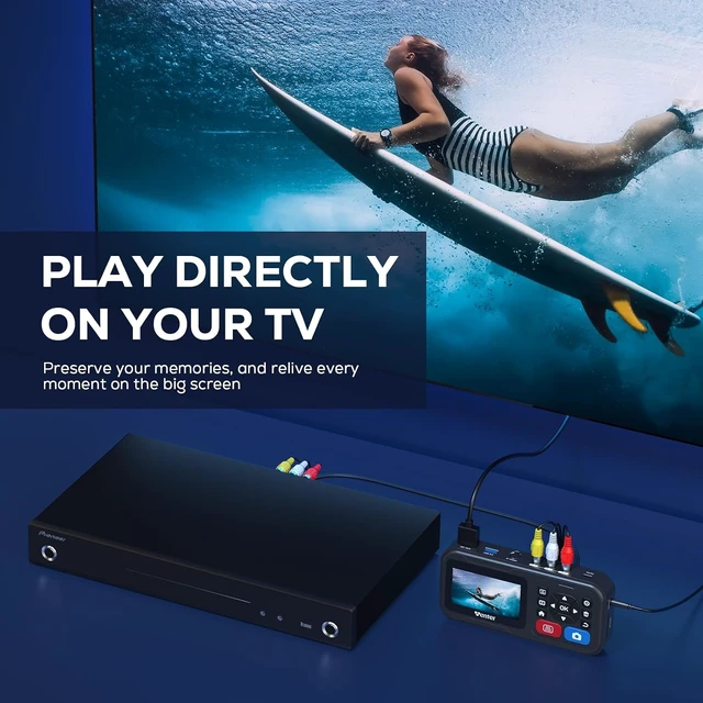 Alt view image 7 of 7 - VHS to Digital Converter, HD Video to Digital Converter Capture Recorder, Compatible with VHS, VCR, DVR, DVD, Hi8, Mini DV, Gaming Consoles (VCR/VHS/DVD Player/Camcorder Required)