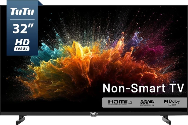 Main image of 32 Inch HD TV, 2K LED Small Flat Screen Non-Smart Television, Works with TV, Fire Stick, , Google, TiVo, Xumo, and Streaming Devices