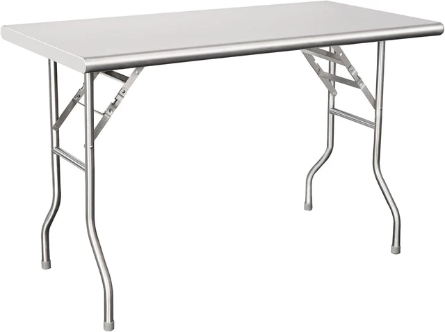 Main image of HARDURA Folding Stainless Steel Prep Table 24X48 Inches with Legs