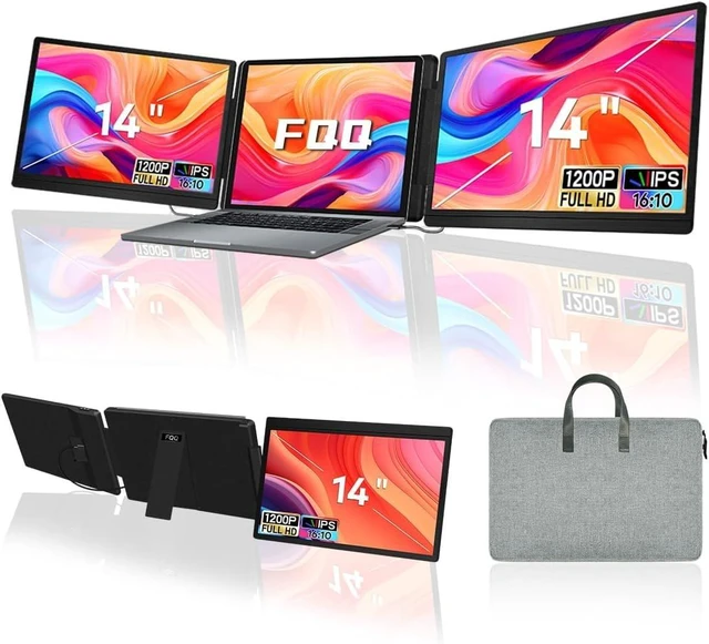 Main image of Laptop Screen Extender 14", Triple Screen Portable Monitor for Laptops