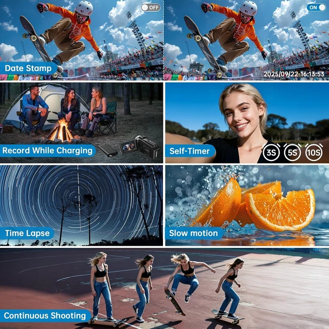 Alt view image 7 of 7 - 8K Video Camera Camcorder Latest 88MP Ultra HD Video Cameras WiFi Vlogging Camera for YouTube 18X Digital Video Cameras with Microphone 6-Axis Anti-Shake IR Night Vision Video Recorder