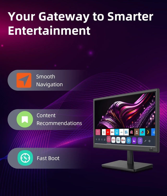 Alt view image 3 of 7 - 15.6 Inch Small Smart TV HD 1080P LED, Flat Screen Smart Television with ATSC Tuner/HDMI/USB/AV for Kitchen, RV, Camper, Home & Bedroom or On-The-Go Entertainment