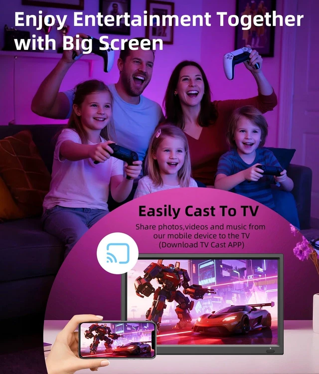 Alt view image 5 of 7 - 15.6 Inch Small Smart TV HD 1080P LED, Flat Screen Smart Television with ATSC Tuner/HDMI/USB/AV for Kitchen, RV, Camper, Home & Bedroom or On-The-Go Entertainment