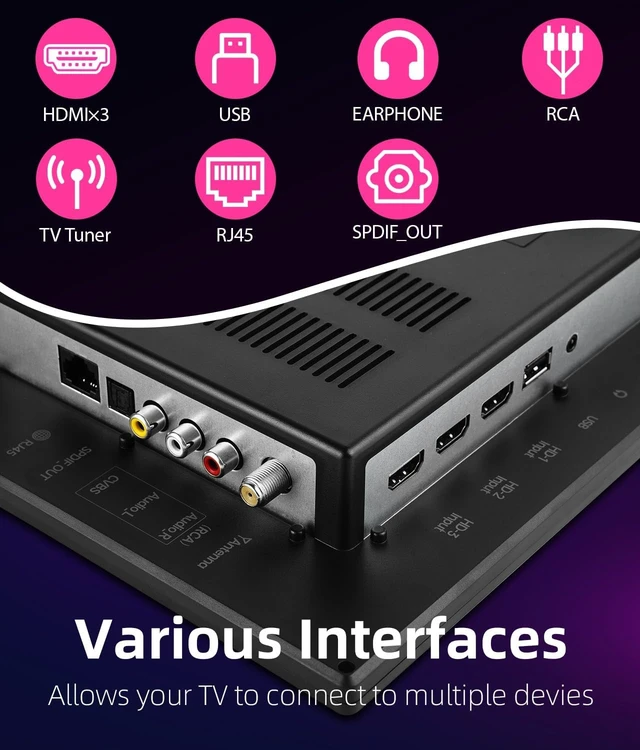 Alt view image 6 of 7 - 15.6 Inch Small Smart TV HD 1080P LED, Flat Screen Smart Television with ATSC Tuner/HDMI/USB/AV for Kitchen, RV, Camper, Home & Bedroom or On-The-Go Entertainment