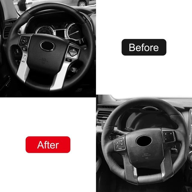 Alt view image 2 of 7 - for Toyota 4Runner 2010-2024, Tundra 2014-2021, Tacoma 2012-2023, Sequoia 14-22 Steering Wheel Replacement Part BLACK Perforated Leather No Strip (No Heating Function)