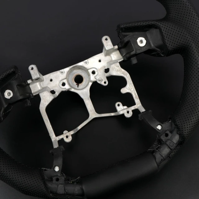 Alt view image 5 of 7 - for Toyota 4Runner 2010-2024, Tundra 2014-2021, Tacoma 2012-2023, Sequoia 14-22 Steering Wheel Replacement Part BLACK Perforated Leather No Strip (No Heating Function)