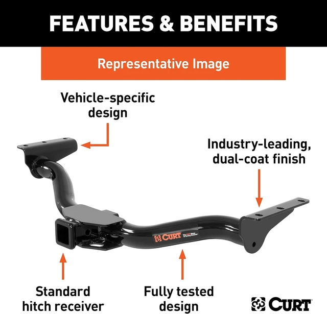 Alt view image 3 of 7 - 13397 Class 3 Trailer Hitch, 2" Receiver for Honda CR-V