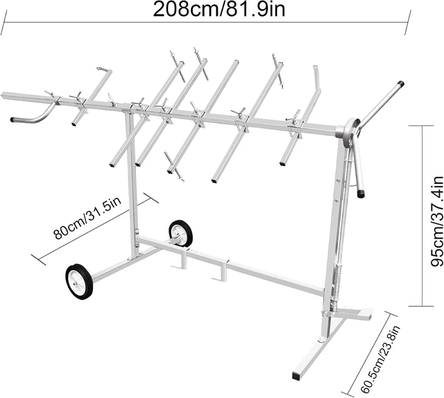 Alt view image 5 of 7 - Adjustable Bumper Stand,Car Door Painting Rack with 360° Rotatable Brake Wheels,Automotive Painting Holder for Fixing Car Body Parts and Door Painting (2 Wheels), 202310042