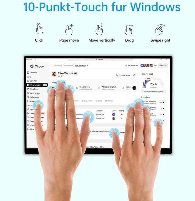 Alt view image 4 of 7 - Portable Monitor Touchscreen 15.6" with MPP Stylus Pen FHD 1080P