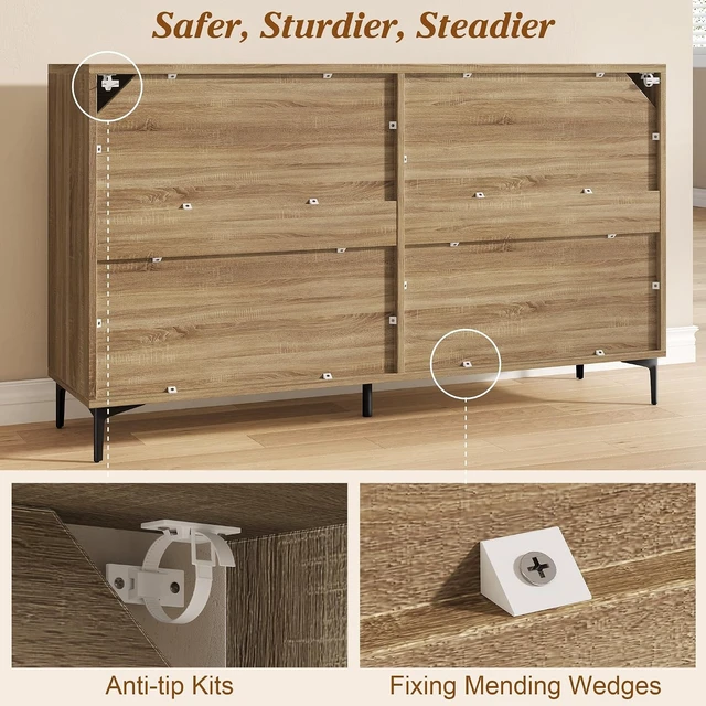 Alt view image 5 of 7 - Buffet Cabinet with Storage, 48" Rattan Coffee Bar Cabinet Station