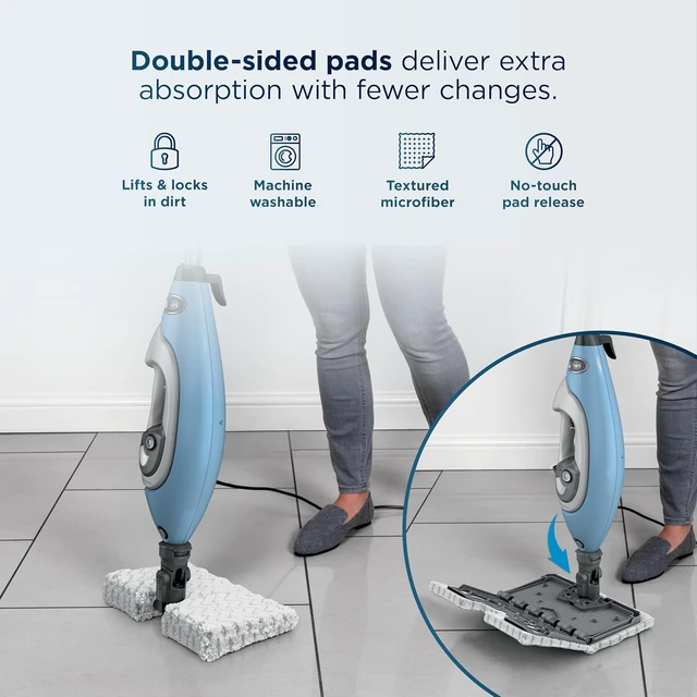 Alt view image 5 of 7 - Lift-Away Steam Mop with Detachable Handheld Steam, Blue, S3972BRN