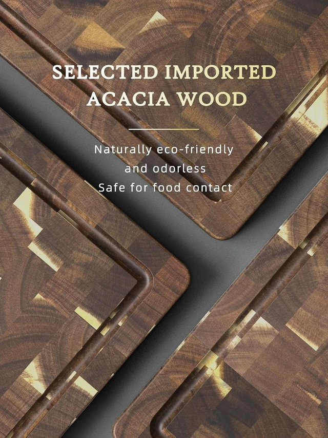 Alt view image 4 of 7 - 3 Packs Cutting Board Set, Extra Large Acacia Wood Cutting Boards