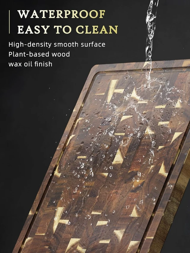 Alt view image 5 of 7 - 3 Packs Cutting Board Set, Extra Large Acacia Wood Cutting Boards
