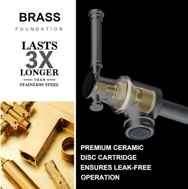 Alt view image 6 of 7 - Brushsed Gold Pot Filler Kitchen Faucet, PF317-SG