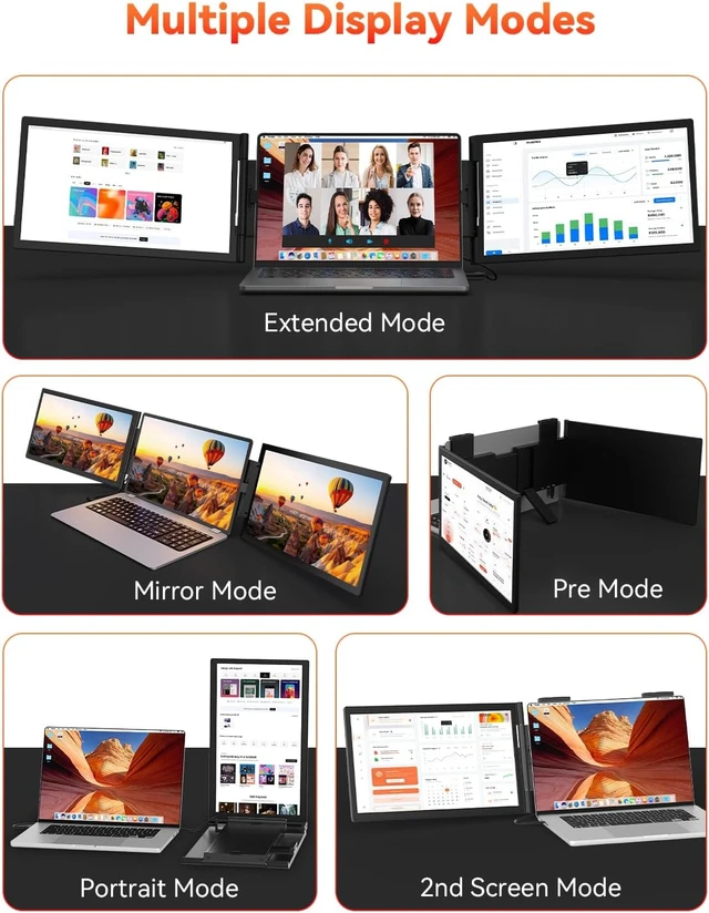 Alt view image 4 of 7 - 14" 1080P Laptop Screen Extender, One Cable Connetion (Windows & Mac)