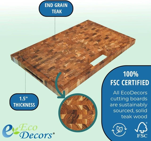 Alt view image 2 of 7 - Teak Cutting Board 29x18 with Waste Chute & Juice Groove