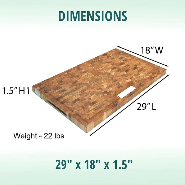 Alt view image 4 of 7 - Teak Cutting Board 29x18 with Waste Chute & Juice Groove