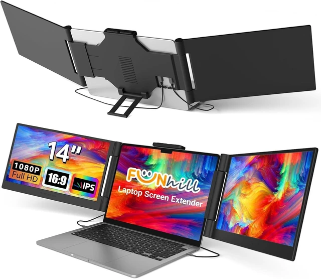 Main image of Laptop Screen Extender 14 inch Laptop Monitor Extender 1080P IPS, Triple Portable Monitor for Laptops 13-17.3" with Display/HDMI Port, Plug-Play Portable Screen for Windows/Chrome/Android