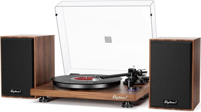 Main image of Bluetooth Turntable HiFi System with 36 Watt Bookshelf Speakers, Patend Designed Vinyl Record Player with Magnetic Cartridge, Bluetooth Playback and Auto Off