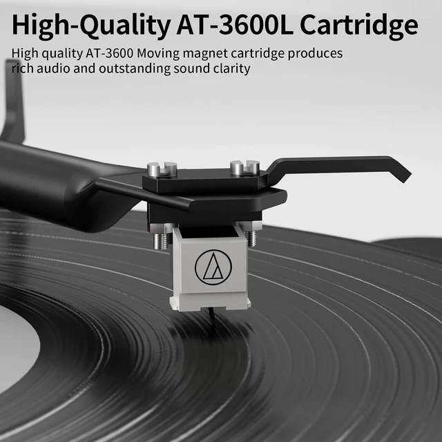 Alt view image 3 of 7 - Bluetooth Turntable HiFi System with 36 Watt Bookshelf Speakers, Patend Designed Vinyl Record Player with Magnetic Cartridge, Bluetooth Playback and Auto Off