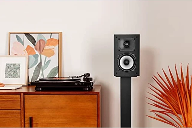 Alt view image 2 of 7 - Polk Monitor XT15 Pair of Bookshelf or Surround Sound Speakers - Hi-Res Audio Certified, Dolby Atmos & DTS:X Compatible, 1" Terylene Tweeter & 5.25" Dynamically Balanced Woofer (Pair, Midnight Black)