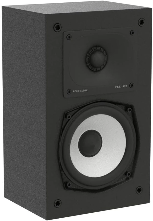 Alt view image 4 of 7 - Polk Monitor XT15 Pair of Bookshelf or Surround Sound Speakers - Hi-Res Audio Certified, Dolby Atmos & DTS:X Compatible, 1" Terylene Tweeter & 5.25" Dynamically Balanced Woofer (Pair, Midnight Black)