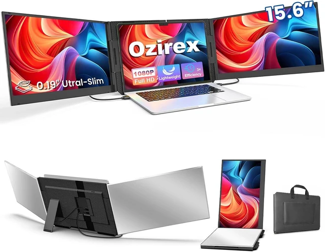 Main image of 15.6" Laptop Screen Extender, FHD 1080P IPS Triple Portable Monitor